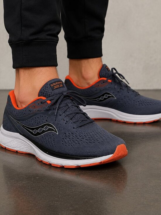 Saucony Other - Saucony Jazz 20 Running Shoes Men’s Size 8 Gray Orange Athletic Trainer Sneakers